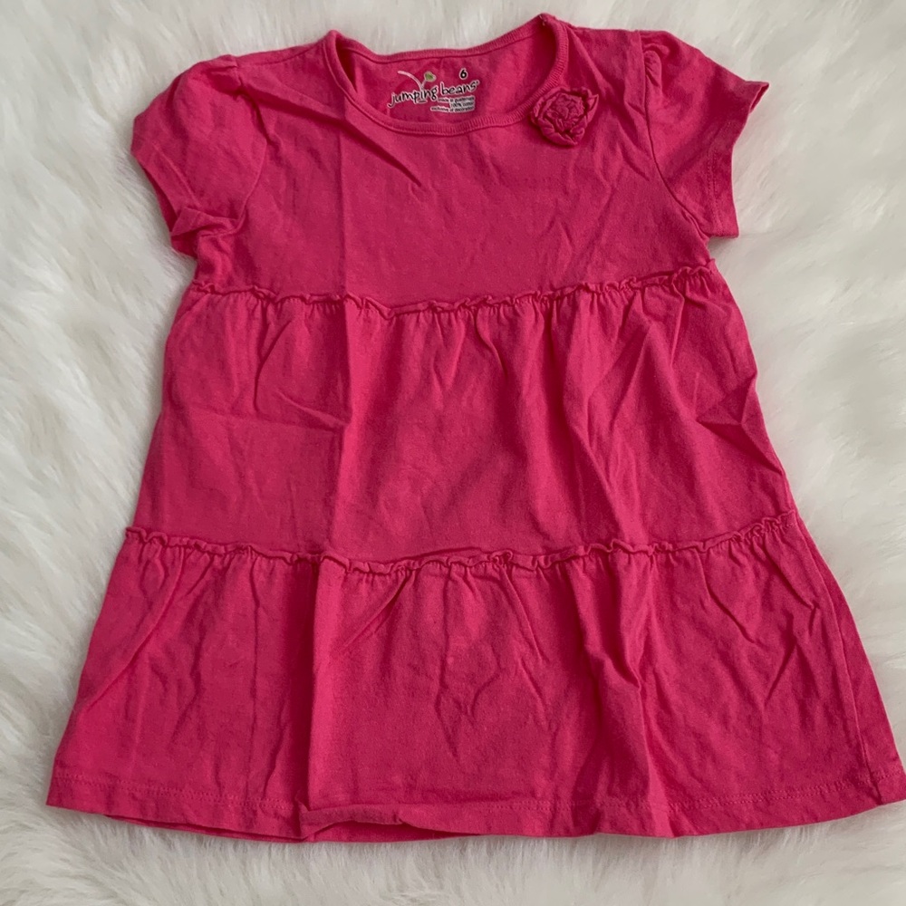 Jumping Beans Pink Ruffle Kids Dress 100% Cotton